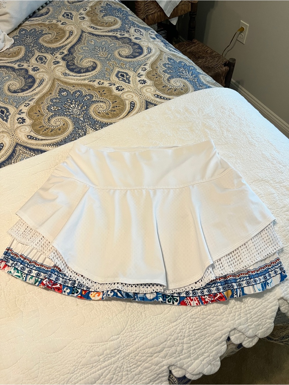 Lucky in Love White Circle Skirt with Multicolor Trim

New-no tags